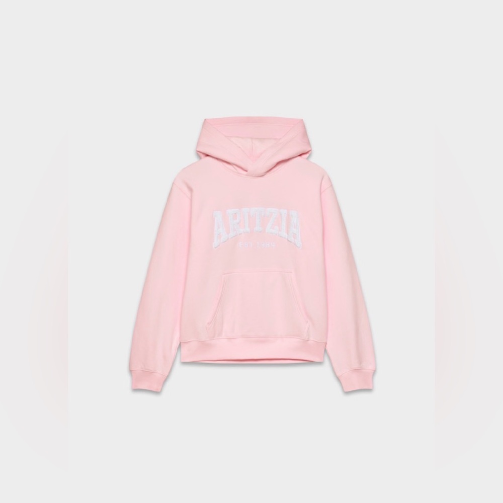 NWT Aritzia Cozy Sweatfleece Perfect Hoodie Light Pink- Sold Out Online! - Picture 2 of 12